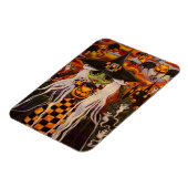 グリーンハロウィーンウィッチガールキャットカボチャ、幽霊 マグネット (左側)