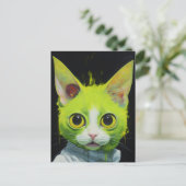 グリーンハロウィーンキャット ポストカード (スタンド正面)