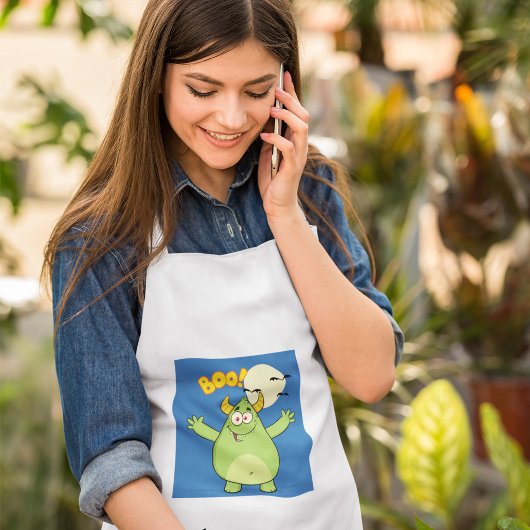 グリーンハロウィーンモンスターアダルトエプロン スタンダードエプロン