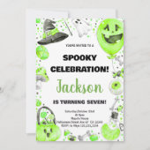 グリーンハロウィーン誕生日招待状 招待状 (正面)