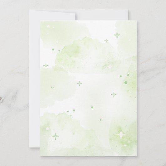 グリーンハロウィーンAベビーは赤ちゃんシャワーを醸造している 招待状 (裏面)