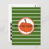 グリーンハローウィンパーティ招待状 ポストカード (正面/裏面)