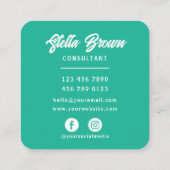 グリーンハローシックはっきりした文字 スクエア名刺 (裏面)