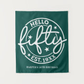 グリーンハローフィフティ50誕生日 タペストリー (正面)