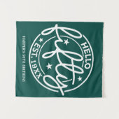 グリーンハローフィフティ50誕生日 タペストリー (正面(横))