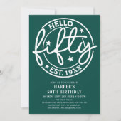 グリーンハローフィフティ50誕生日 招待状 (正面)