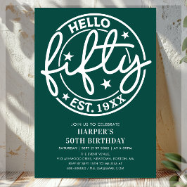 グリーンハローフィフティ50誕生日 招待状