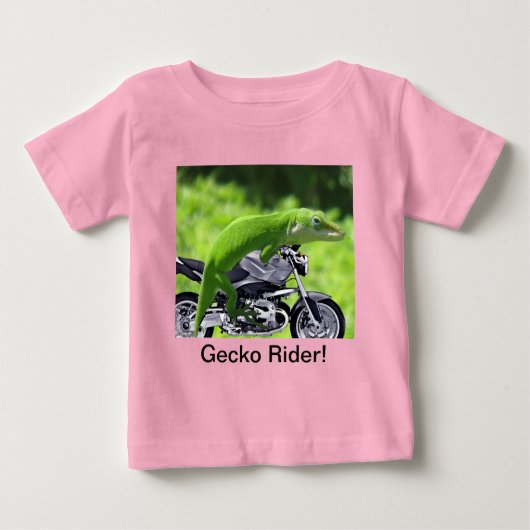 グリーンハワイアンゲッコライダー ベビーTシャツ (正面)