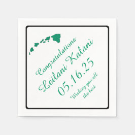 グリーンハワイアン諸島卒業紙ナプキン スタンダードカクテルナプキン