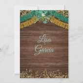 グリーンハンターメキシカンブーツCharra Mis Quince 招待状 (裏面)