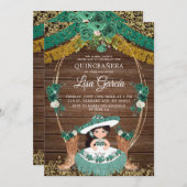 グリーンハンターメキシカンブーツCharra Mis Quince 招待状 (正面/裏面)