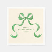 グリーンハンドドローンボウ ブライダルシャワー スタンダードカクテルナプキン (正面)