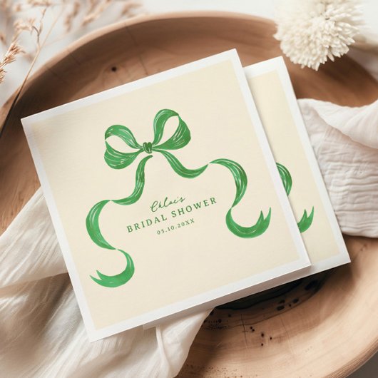 グリーンハンドドローンボウ ブライダルシャワー スタンダードカクテルナプキン