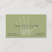 グリーンハンドプリントマッサージセラピー名刺 名刺 (正面)