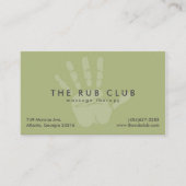 グリーンハンドプリントマッサージセラピー名刺 名刺 (正面)