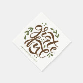 グリーンハンドレター感謝の感謝祭 スタンダードカクテルナプキン (角)