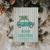 グリーンハンド引きクリスマスカーツリー非写真 シーズンカード