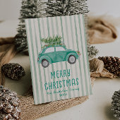 グリーンハンド引きクリスマスカーツリー非写真 シーズンカード