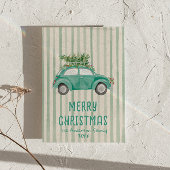 グリーンハンド引きクリスマスカーツリー非写真 シーズンカード