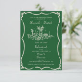 グリーンハンド引きリハモダンーサルディナーテーブル 招待状 (スタンド正面)