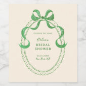 グリーンハンド引き弓フレームブライダルシャワー ワインラベル (シングルラベル)