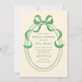 グリーンハンド引き弓フレームブライダルシャワー 招待状 (正面)