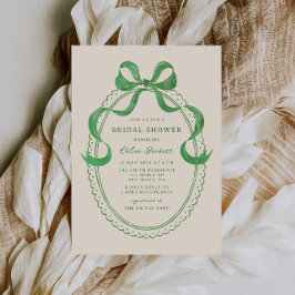 グリーンハンド引き弓フレームブライダルシャワー 招待状