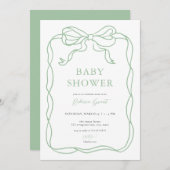 グリーンハンド引き弓ベビーシャワー招待状 招待状 (正面/裏面)