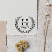 グリーンハンド描画フローラリース |差出人住所 セルフインキングスタンプ