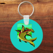 グリーンハンマーヘッドシャーク キーホルダー (正面)