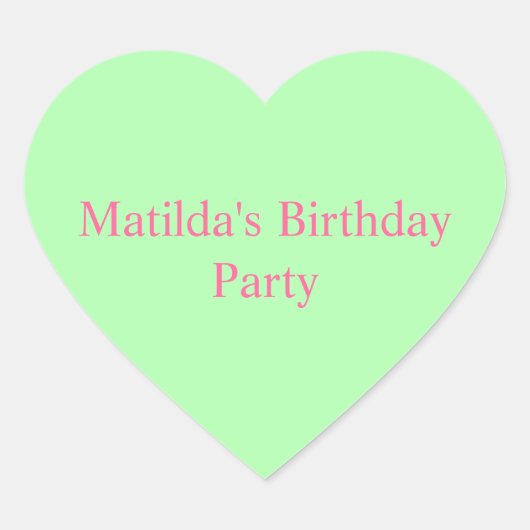 グリーンハートカスタムシール ハートシール (正面)