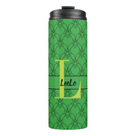 グリーンハートカスタムモノグラムと名前 タンブラー