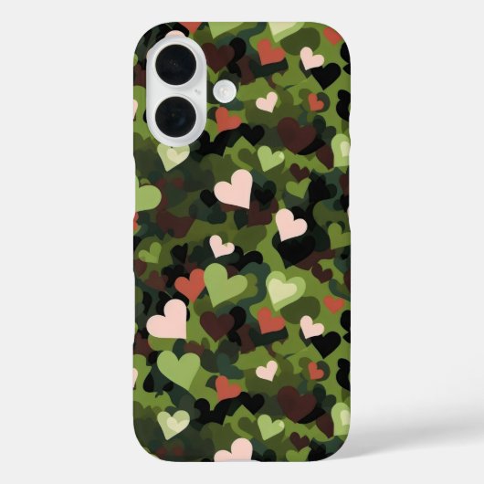 グリーンハートカモフラージュ Case-Mate iPhoneケース (裏面)