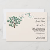 グリーンハートツリーオンアイボリー結婚式招待状 招待状 (裏面)