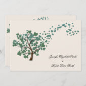 グリーンハートツリーオンアイボリー結婚式招待状 招待状 (正面/裏面)