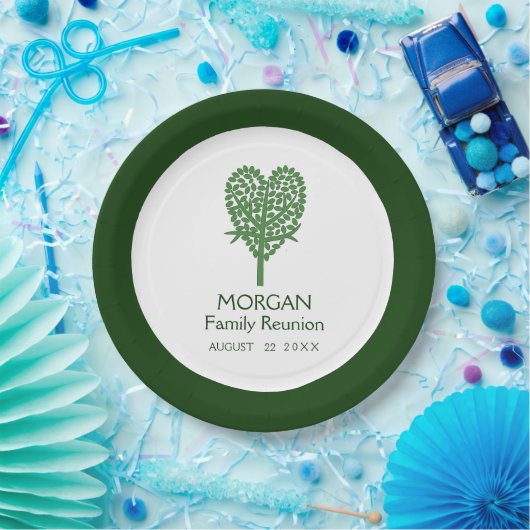 グリーンハートツリーファミリ懇親会紙プレート ペーパープレート (パーティー)