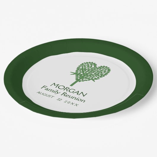 グリーンハートツリーファミリ懇親会紙プレート ペーパープレート (アングル)