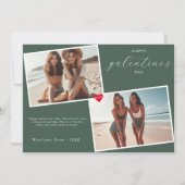 グリーンハートフォトフレームGalentine's Day Bestie シーズンカード (正面)