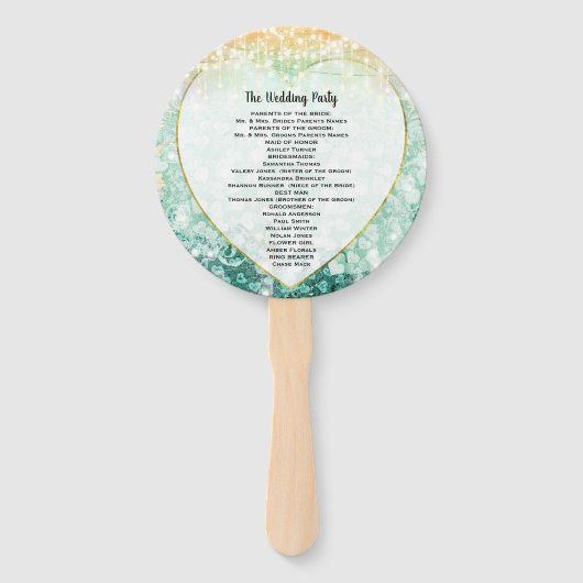 グリーンハートリーフツリー結婚式 プログラムファン ハンドファン (裏面)