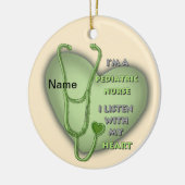 グリーンハート小児ナース セラミックオーナメント (左)