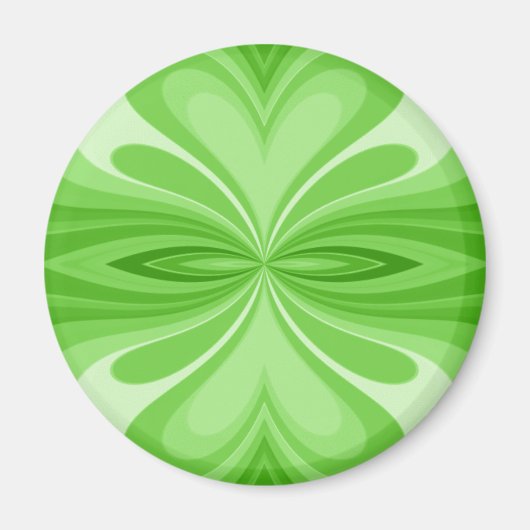 グリーンハート蝶抽象芸術 マグネット (正面)