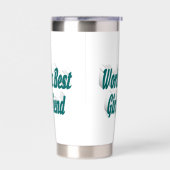 グリーンハーフタイポグラフィのガールフレンド 保温保冷タンブラー (左面)