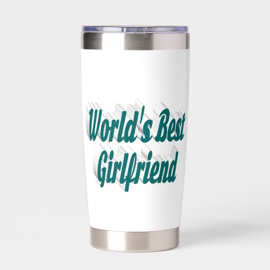 グリーンハーフタイポグラフィのガールフレンド 保温保冷タンブラー (背面)