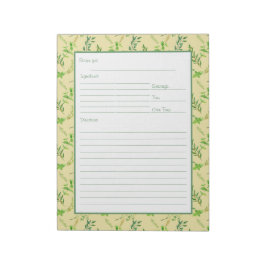 グリーンハーブレシピバインダーの葉ページ ノートパッド