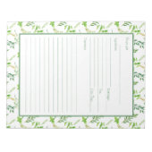 グリーンハーブレシピバインダー用フレーム付き葉の ノートパッド (正面)