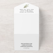 グリーンハーブ水の色の緑のセージ結婚ズ オールインワン招待状 (外側)