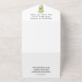 グリーンハーブ水の色ラベンダー結婚ズ オールインワン招待状 (外側)