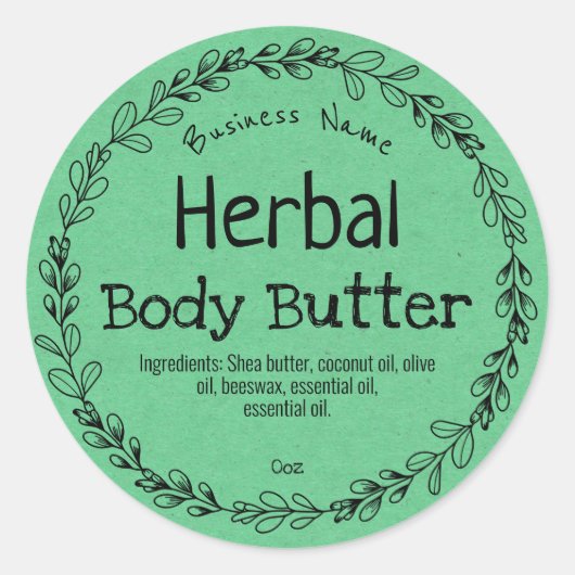 グリーンハーブ製品ラベル ラウンドシール (正面)