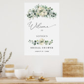 グリーンハーブ ユーカリ ブライダルシャワー ウェルカム ポスター (キッチン)