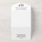 グリーンハーブ 水彩 パープル ラベンダー ウェディング オールインワン招待状 (外側)